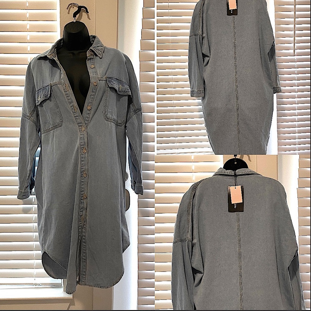 Pretty Little Thing Oversized Denim Shirt Dress